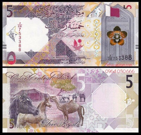 Tiền Qatar 5 riyals phiên bản mới