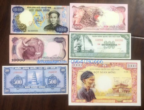 Bộ 6 tờ tiền Việt Nam Cộng Hòa Hiếm COPY