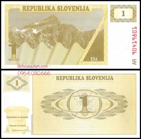 Tiền xưa Cộng hòa Slovenia 1 tolar