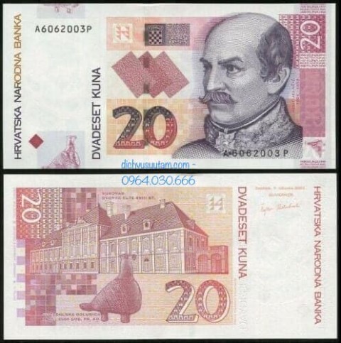 Tiền xưa Croatia 20 kuna
