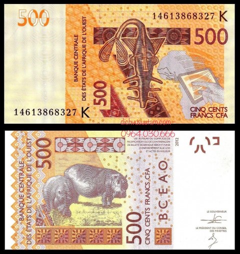 Tiền Cộng hòa Senegal 500 francs, liên minh Tây Phi