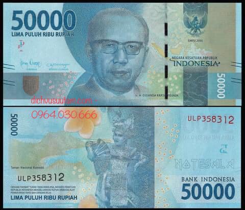 Tiền Indonesia 50000 rupiah phiên bản mới