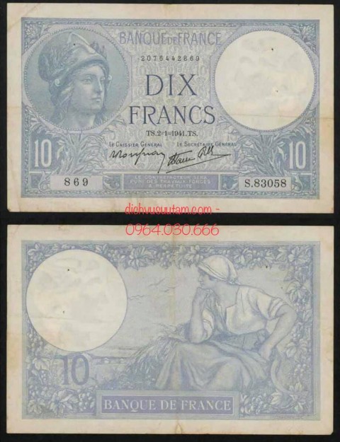 Tiền xưa Pháp 10 francs giai đoạn 193x - 194x