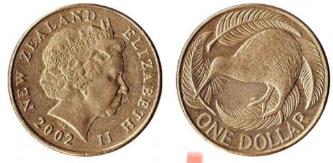 Đồng xu New Zealand 1 dollar nữ hoàng Elizabeth II 23 mm