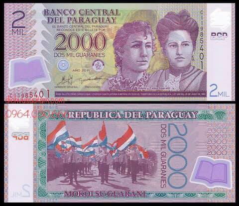 Tiền Paraguay 2000 guaranies polymer
