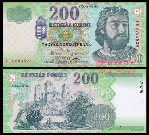 Tiền Hungary 200 forint sưu tầm