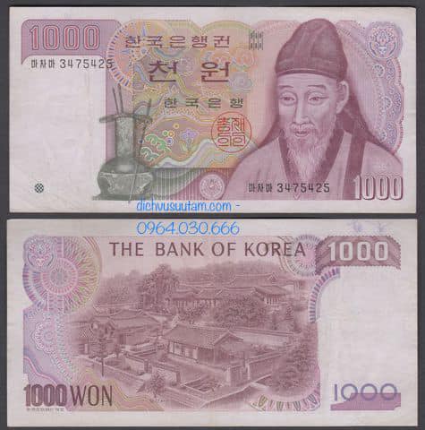 Tiền Hàn Quốc xưa 1000 won