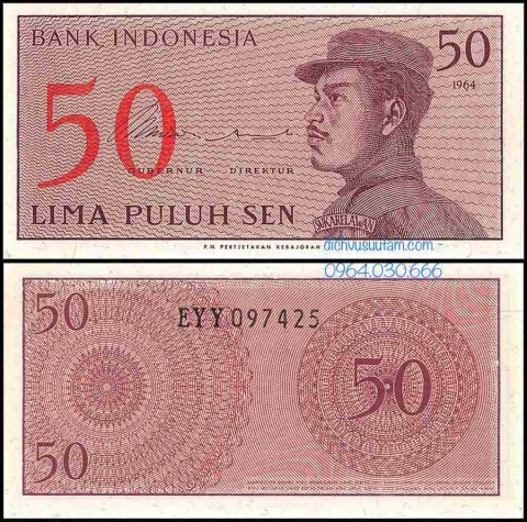 Tiền Indonesia xưa 50 sen 1964