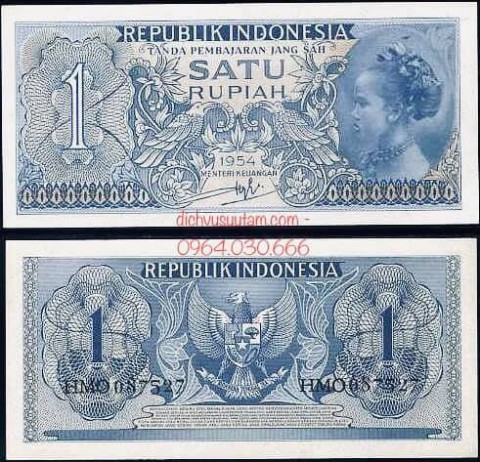 Tiền xưa Indonesia 1 rupiah 1954