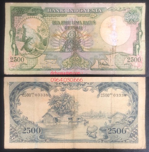 Tiền xưa Indonesia 2500 rupiah 1957