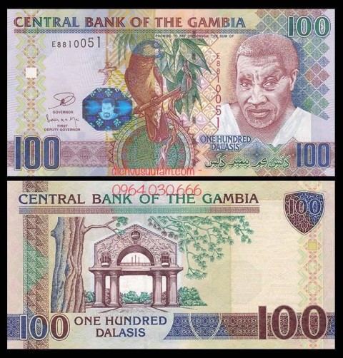 Tiền Cộng hòa Gambia 100 dalasis