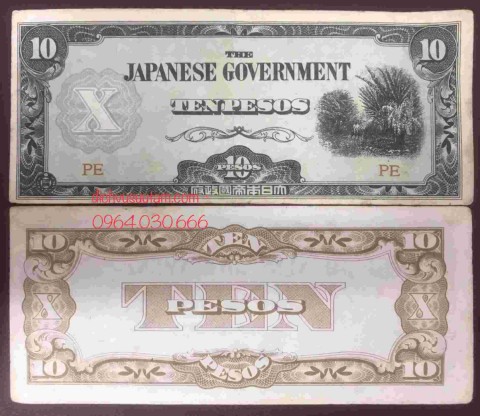 Tờ 10 pesos Quân đội Nhật Bản sử dụng tại thuộc địa Philipines 1942