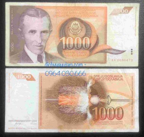 Tờ 1000 dinara của Liên bang Nam Tư cũ