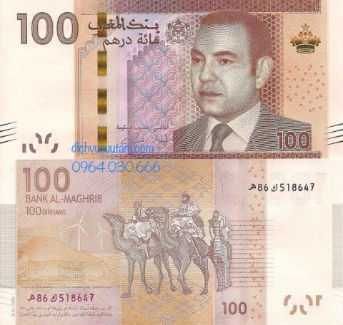 Tiền Vương quốc Maroc 100 dirhams