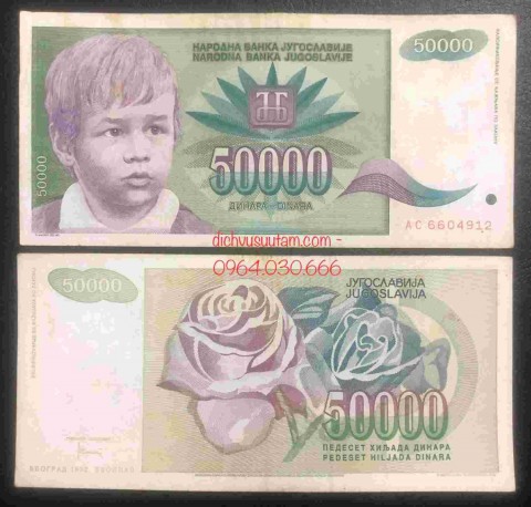 Tiền xưa Nam Tư 50.000 dinara