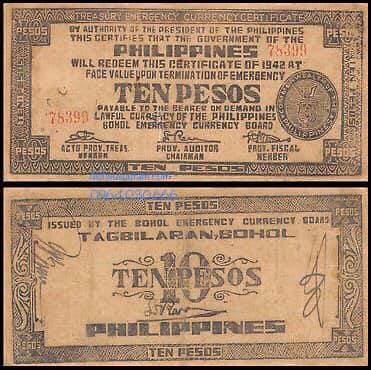 Tiền xưa Phlippines 10 pesos 1942