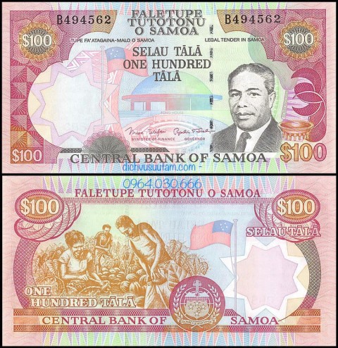 Tiền Nhà nước Độc lập Samoa 100 tala