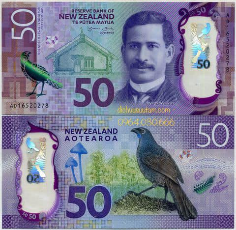 Tiền New Zealand 50 dollars polymer