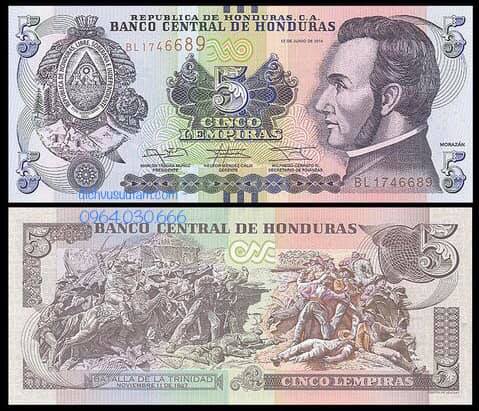 Tiền Cộng hòa Honduras 5 lempiras