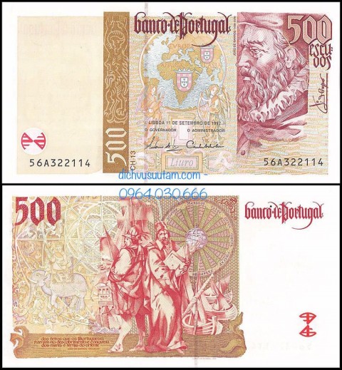 Tiền Bồ Đào Nha 500 escudos