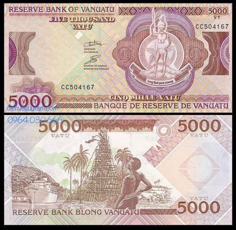 Tiền Cộng hòa Vanuatu 5000 vatu