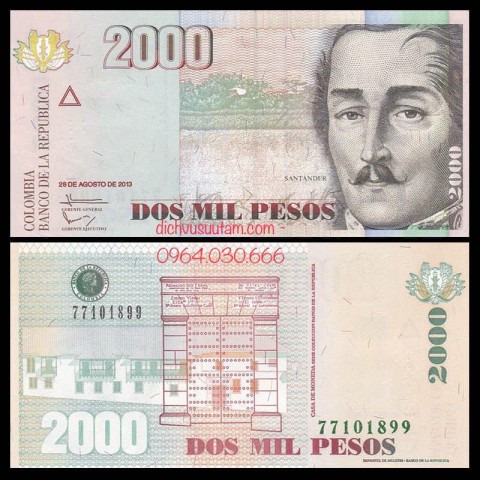 Tiền Colombia 2000 pesos