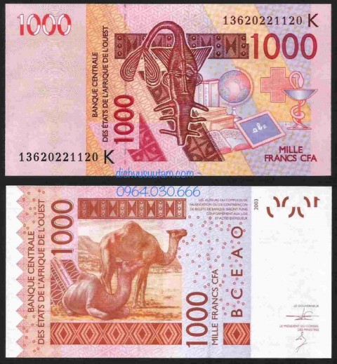 Tiền Tây Phi của Senegal 1000 francs