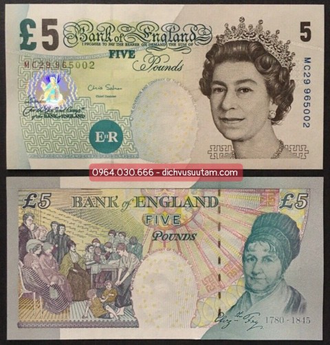 Tiền Vương quốc Anh 5 bảng phiên bản cũ