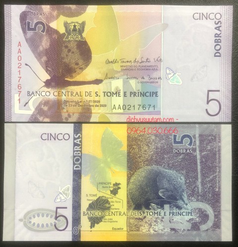 Tiền con Chuột Sao Tome và Principe 5 dobras, tiền giấy