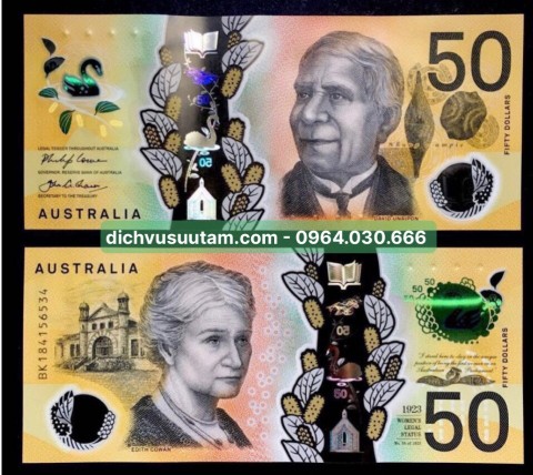 Tiền Australia 50 dollars polymer phiên bản mới