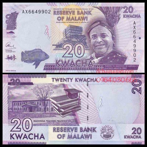 Tiền Cộng hòa Malawi 20 kwacha