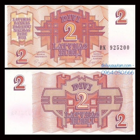 Tiền Cộng hòa Latvia 2 rublu