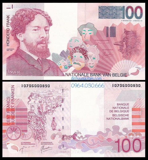 Tiền xưa Vương quốc Bỉ 100 francs