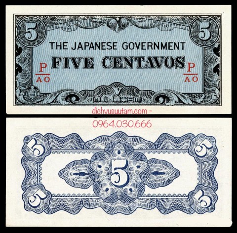 Tiền Quân đội Nhật Bản sử dụng trong chiến tranh tại Philippines 5 centavos