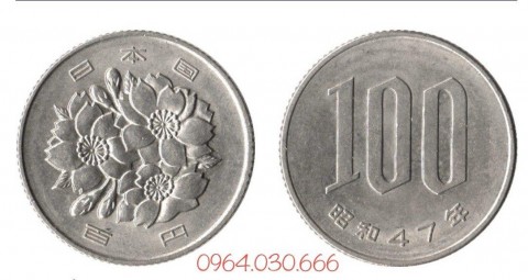 Đồng xu Nhật Bản 100 yên 22.6mm