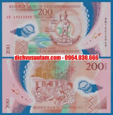 Tiền Cộng hòa Vanuatu 200 vatu polymer