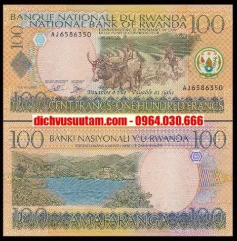 Tiền xưa Rwanda 100 francs