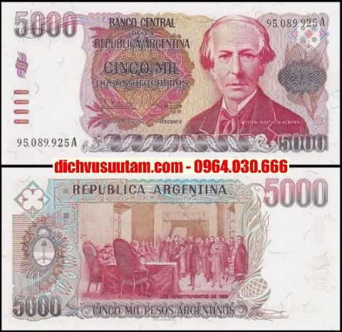 Tiền xưa Argentina 5000 pesos