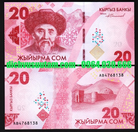 Tiền Kyrgyzstan 20 som 2023