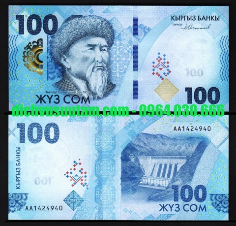 Tiền Kyrgyzstan 100 som 2023
