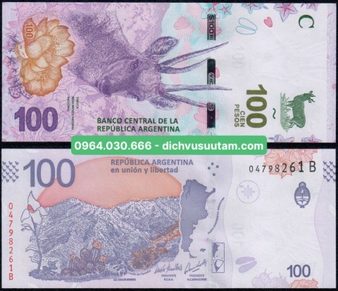 Tiền Argentina 100 pesos phiên bản mới