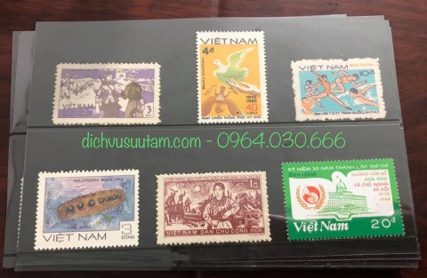Bìa ghép 6 con tem Việt Nam chủ đề nhân dân và hòa bình