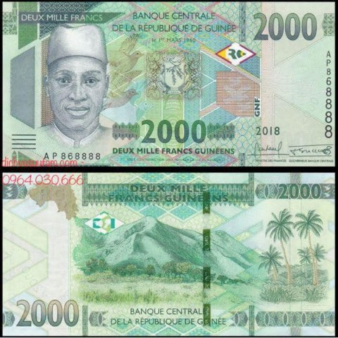 Tiền Guinea sưu tầm 2000 francs