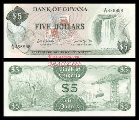 Tiền Cộng hòa Guyana 5 dollars