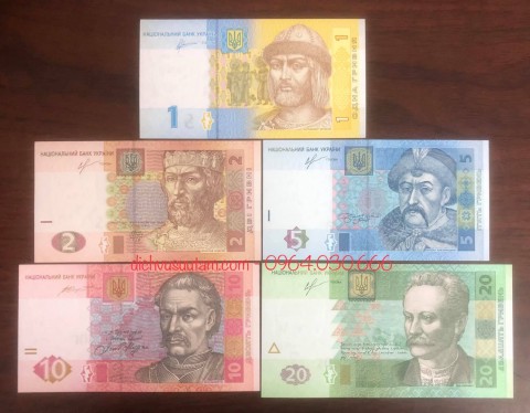 Bộ tiền 5 tờ của Ukraina