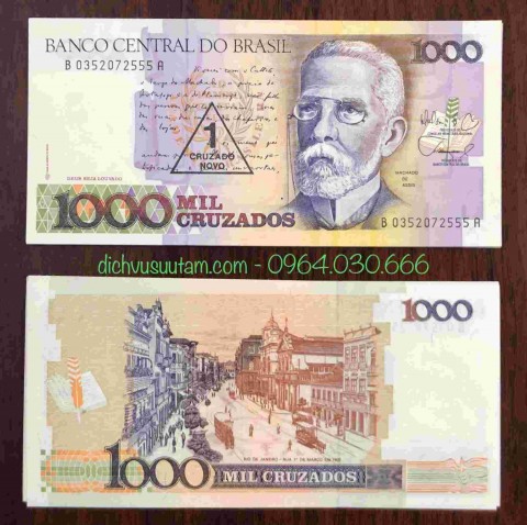 Tiền Brazil 1000 Cruzados 1989