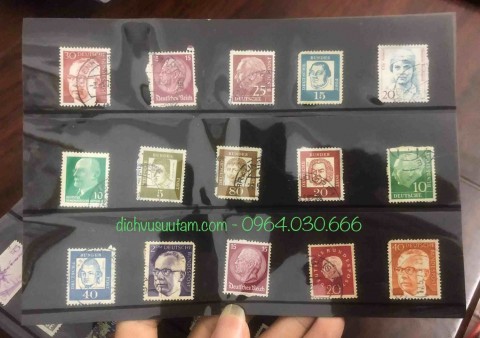 Bìa ghép 15 con tem của Đức chủ đề Nam danh nhân