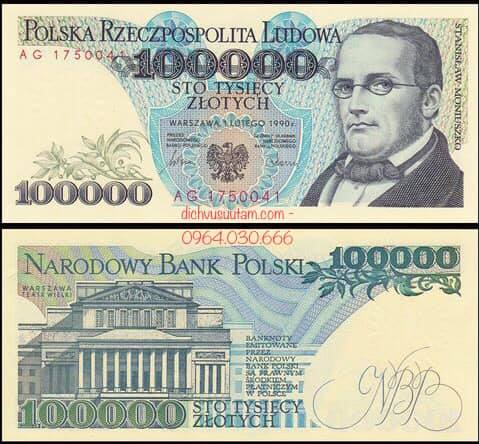 Tiền xưa Cộng hòa Ba Lan 100000 zlotych