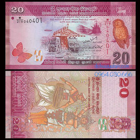 Tiền Srilanka 20 rupees sưu tầm