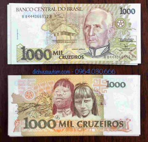 Tiền Brazil 1000 Cruzeiros 1990